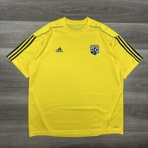 Vintage Columbus Crew Shirt Mens XL Yellow MLS Soccer Adidas Climalite Old Logo